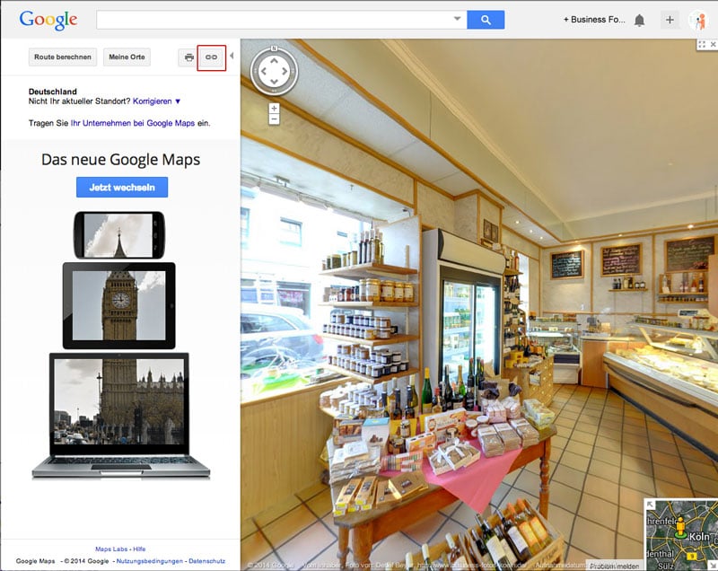 Einbindung Google Business View